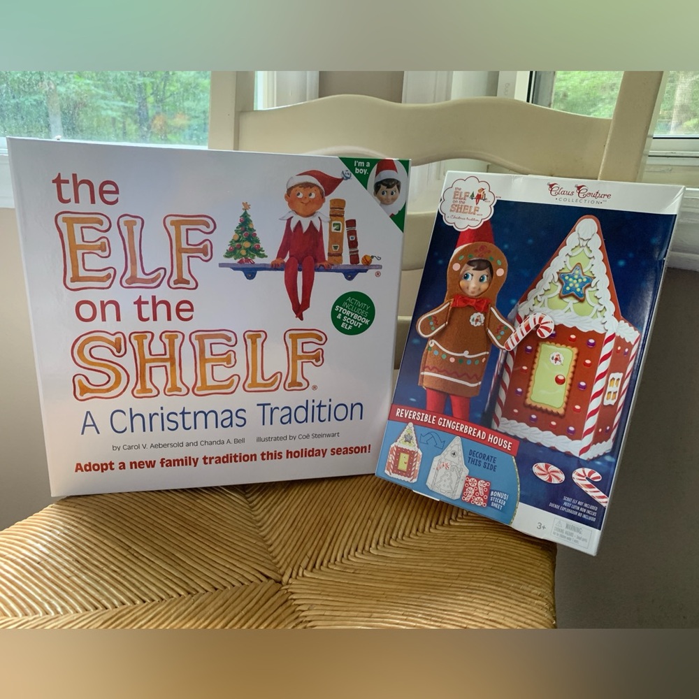 NWT Elf on the Shelf Boy Elf Set & Claus Couture Gingerbread House Kit